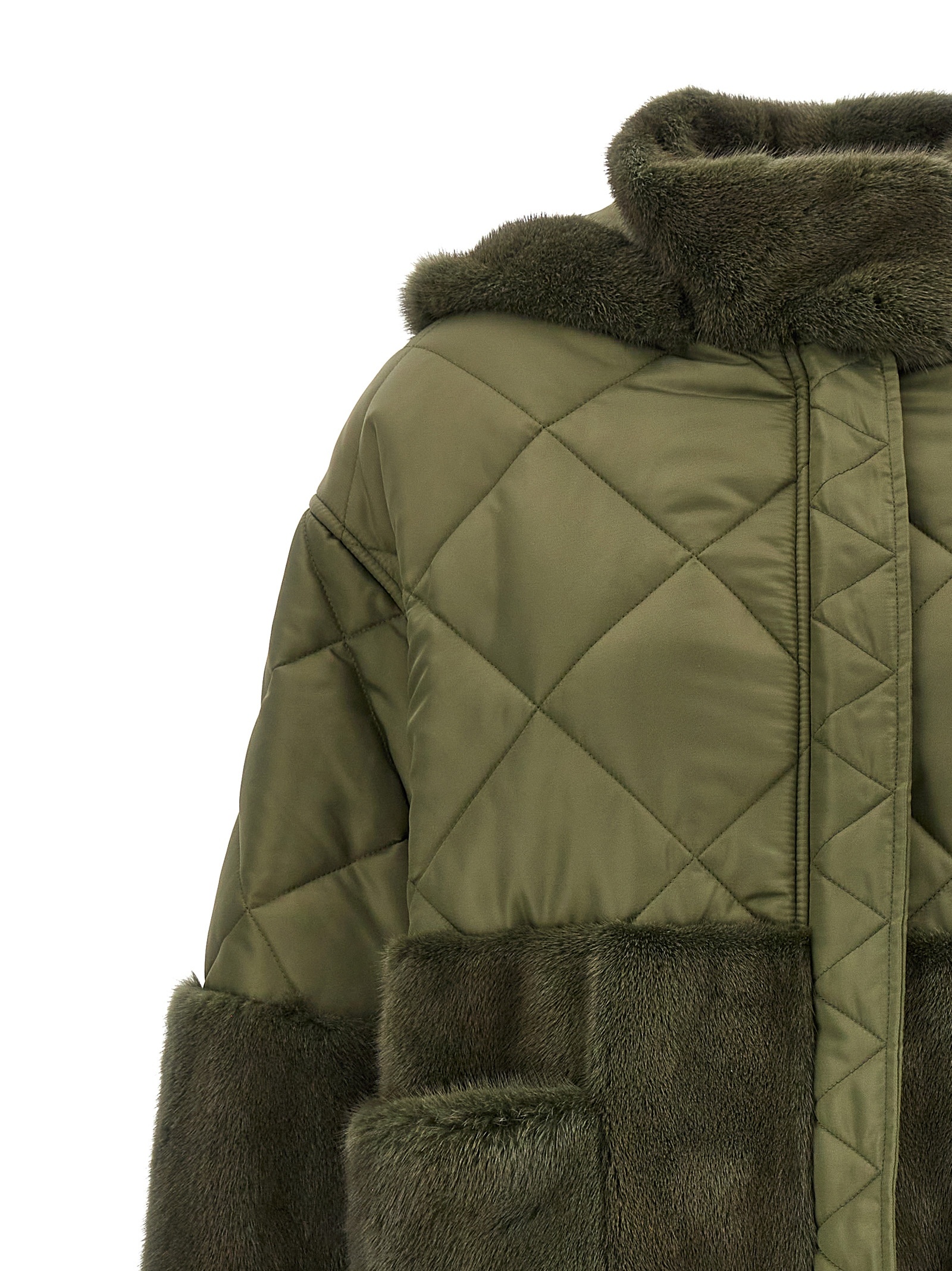 [Blancha] Fur Jacket FW24 24101510MILITARE