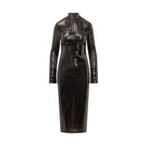 [DE LA VALI] Long sleeve dress FW23 AW23DS1317 BLACK