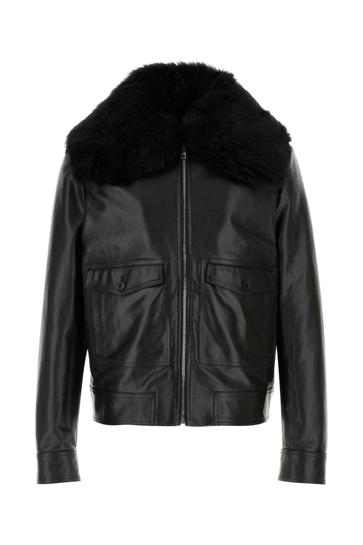 [Dolce & Gabbana] Leather Jacket FW25 G9BUQLHULXF N0000