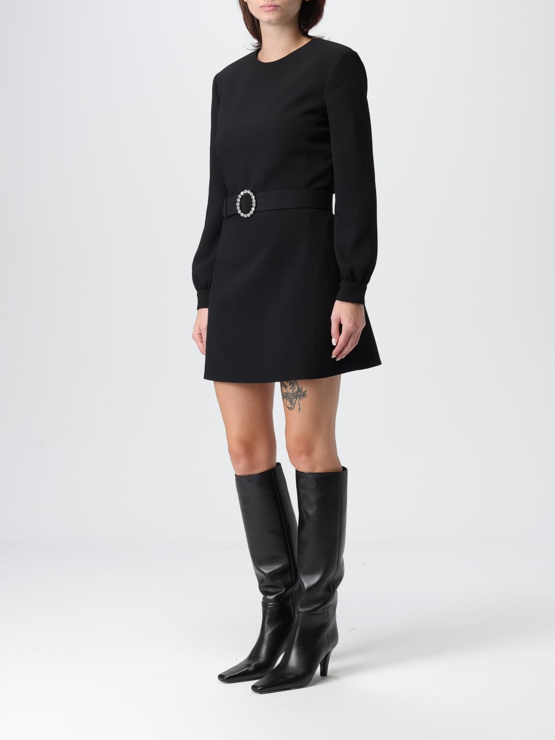 [Saint Laurent] Long sleeve dress FW25 819619Y012W 1000