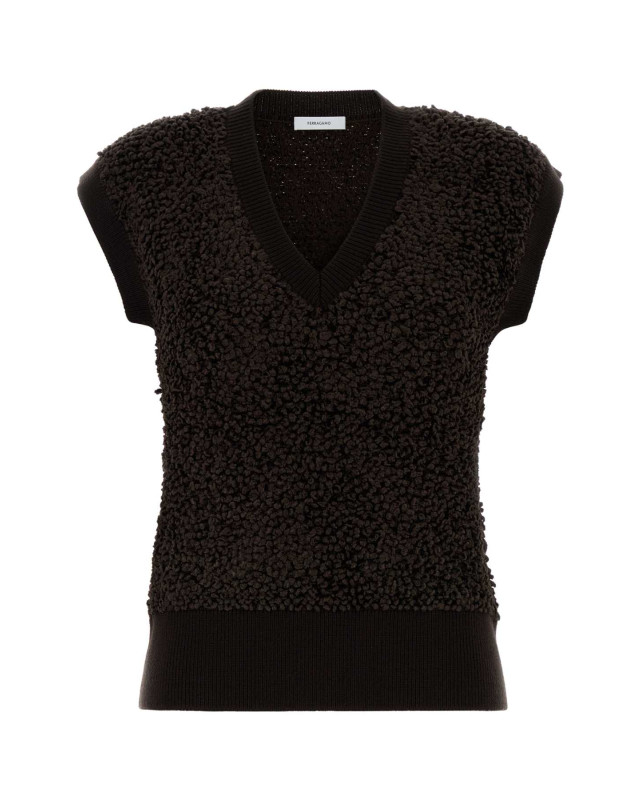 [Salvatore Ferragamo] Knitwear FW25 13H751788430 DARKEXPRESSO