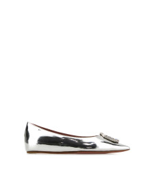 [Amina Muaddi] Flat shoes FW25 CAMELIAFLAT SILWHT