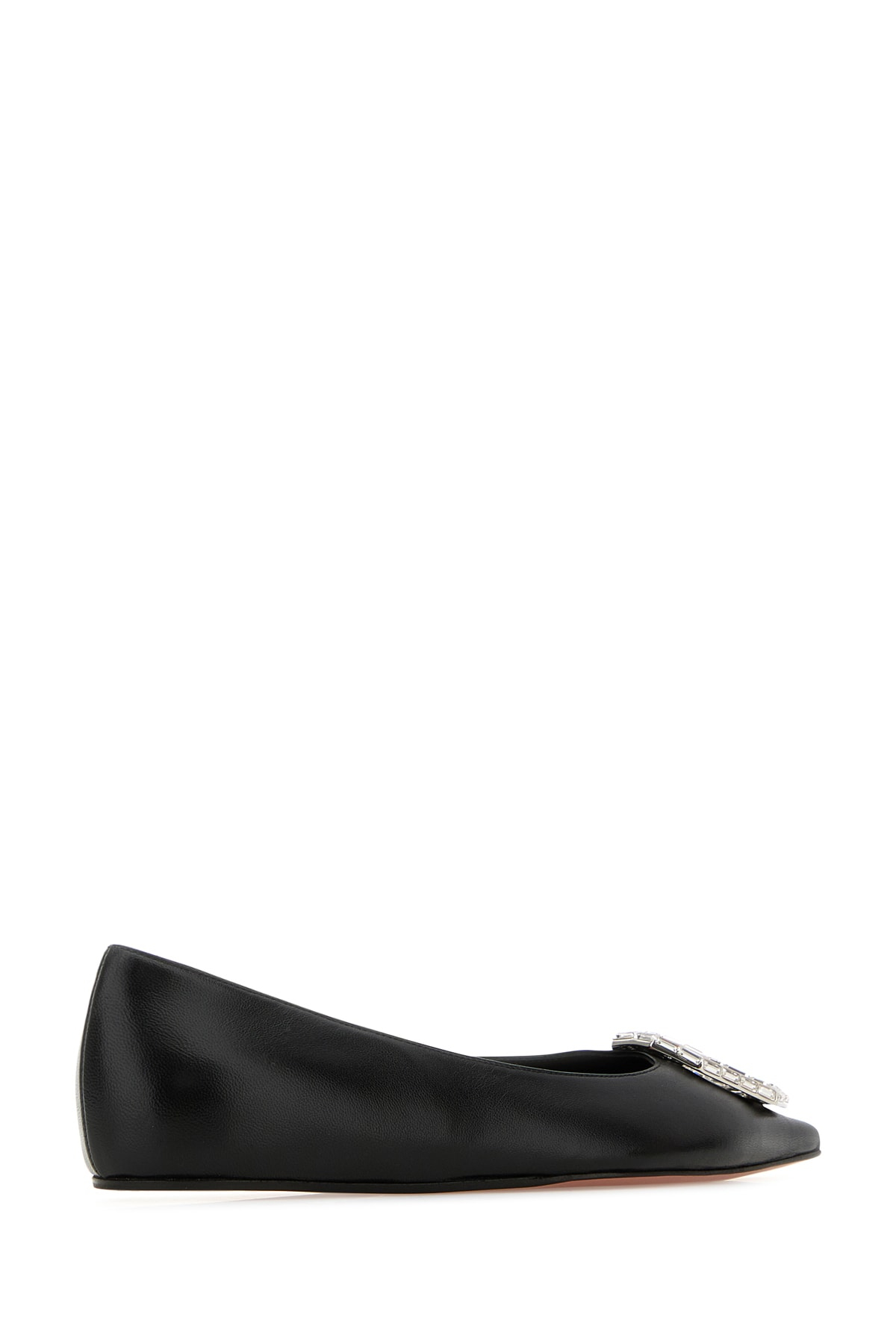 [Amina Muaddi] Flat shoes FW25 CAMELIAFLAT BLKWHT