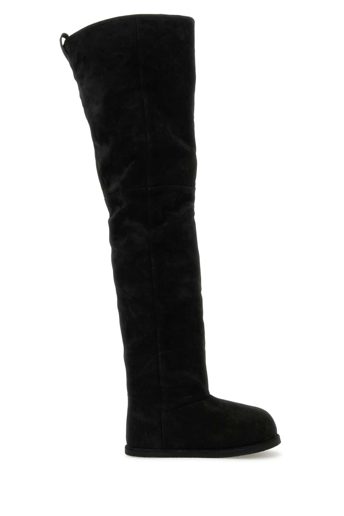 [Amina Muaddi] Boots SS25 HEIDITHIGHHIBOOT15 BLKIVORY