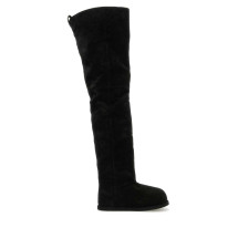 [Amina Muaddi] Boots SS25 HEIDITHIGHHIBOOT15 BLKIVORY
