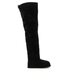 [Amina Muaddi] Boots SS25 HEIDITHIGHHIBOOT15 BLKIVORY
