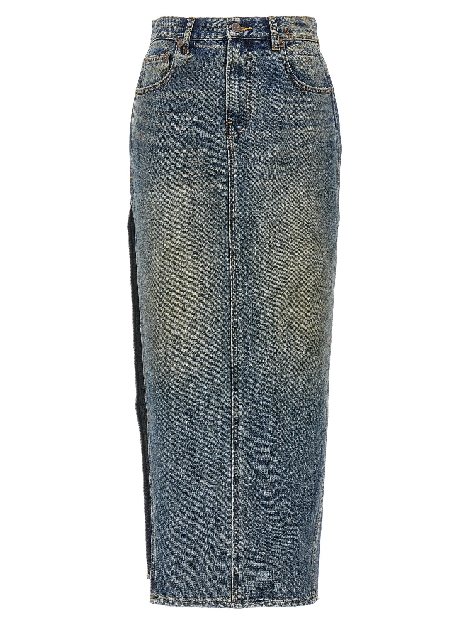 [R13] Long skirt FW24 R13WD102D213ABARTERINDIGO