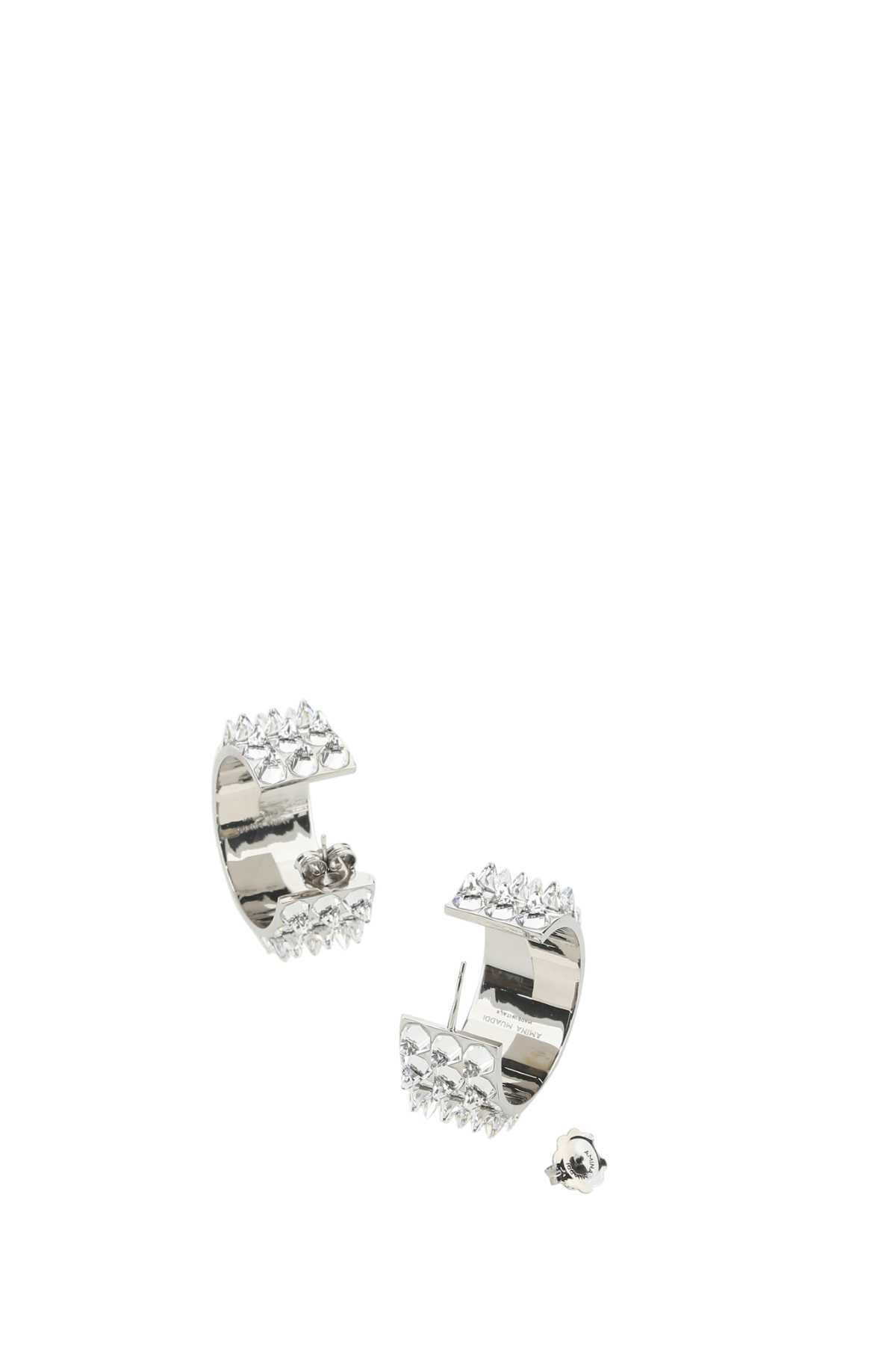 [Amina Muaddi] Earring FW22 KARMAHOOPBIG WHITE&BLACK