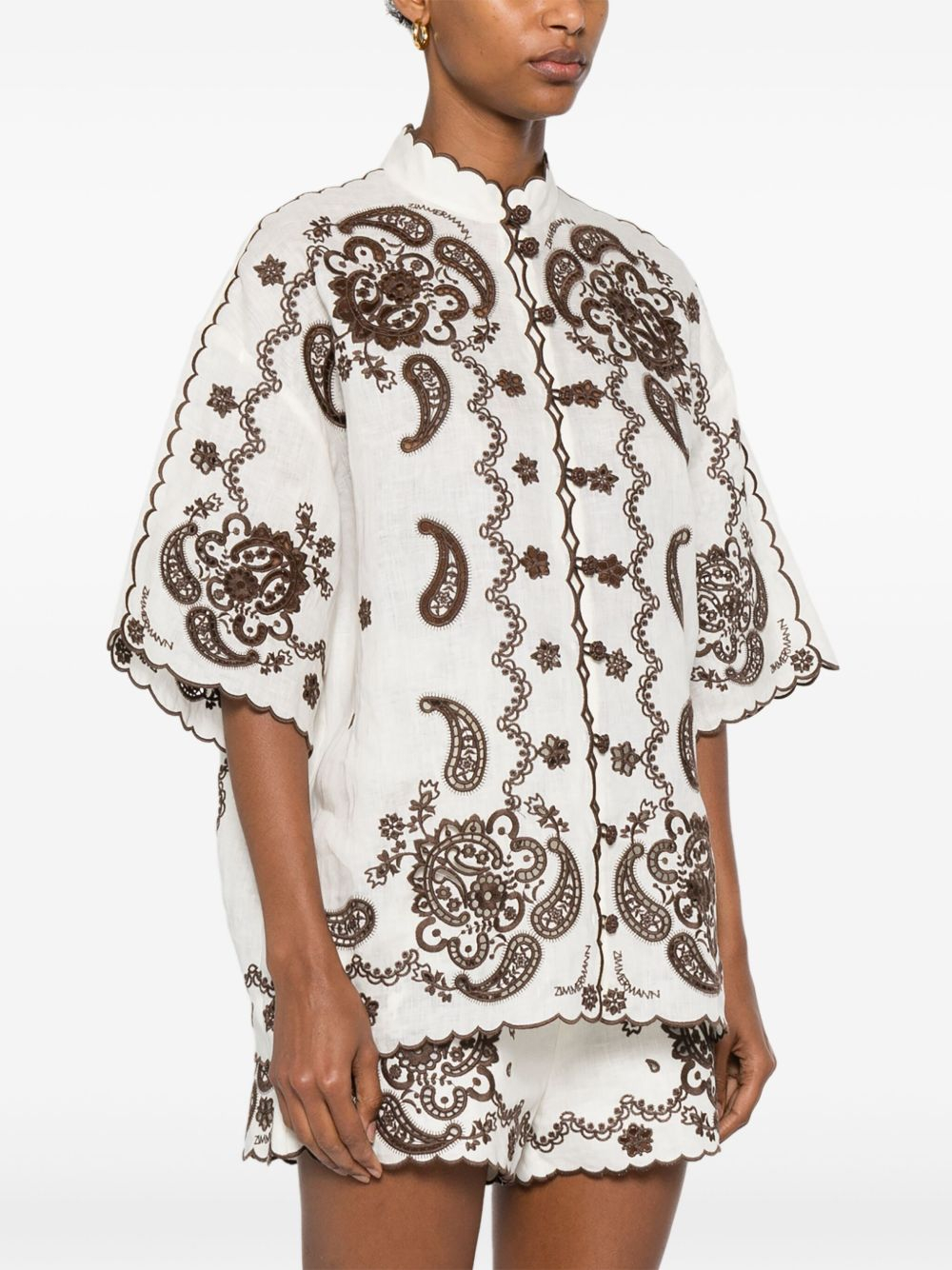 [Zimmermann] Shirts Short Sleeve FW25 3287TSS253IVCH