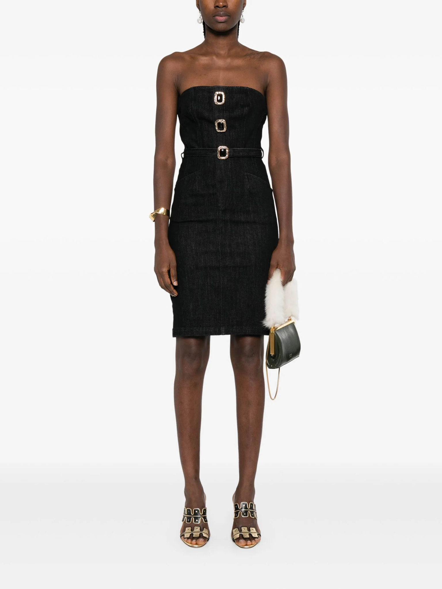 [SELF PORTRAIT] Sleeveless dress FW25 AW25821MBBLACK