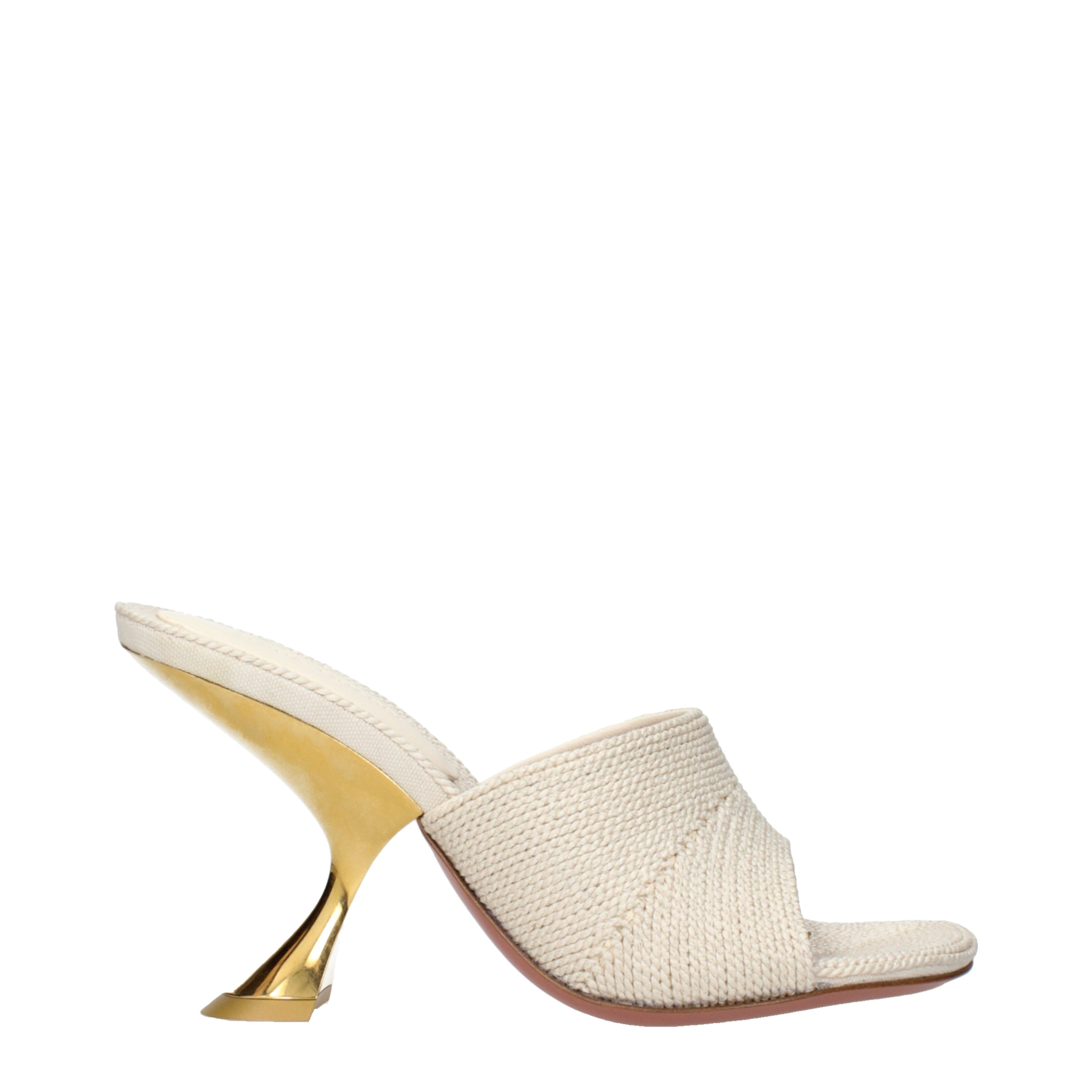 [Amina Muaddi] Sandals SS25 TAYLORWOVENSLIPPERWOVENBEIGE
