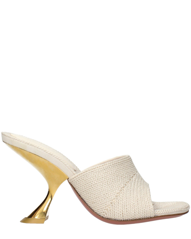 [Amina Muaddi] Sandals SS25 TAYLORWOVENSLIPPERWOVENBEIGE