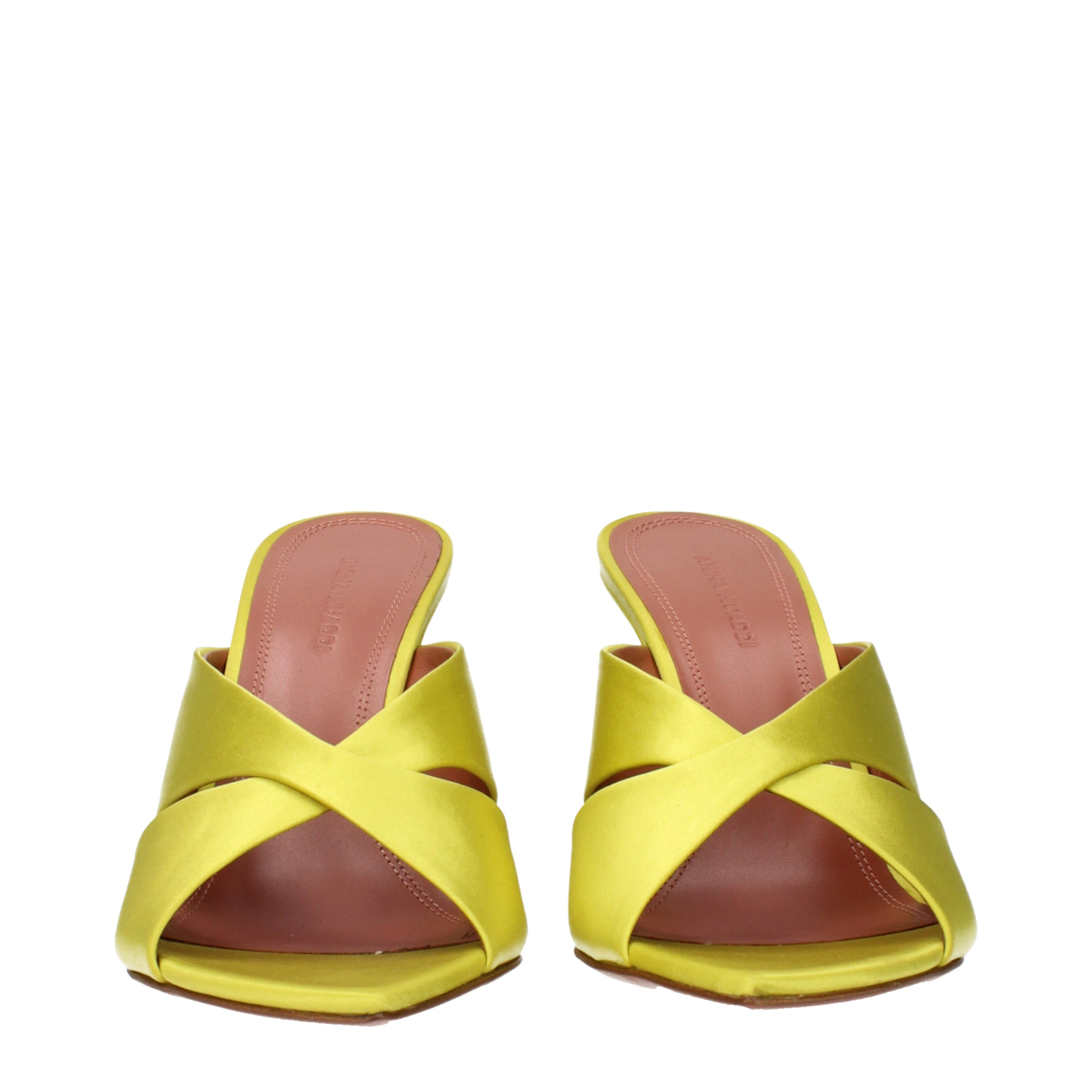 [Amina Muaddi] Sandals SS25 SAMANTHASLIPPER95SATINLIME