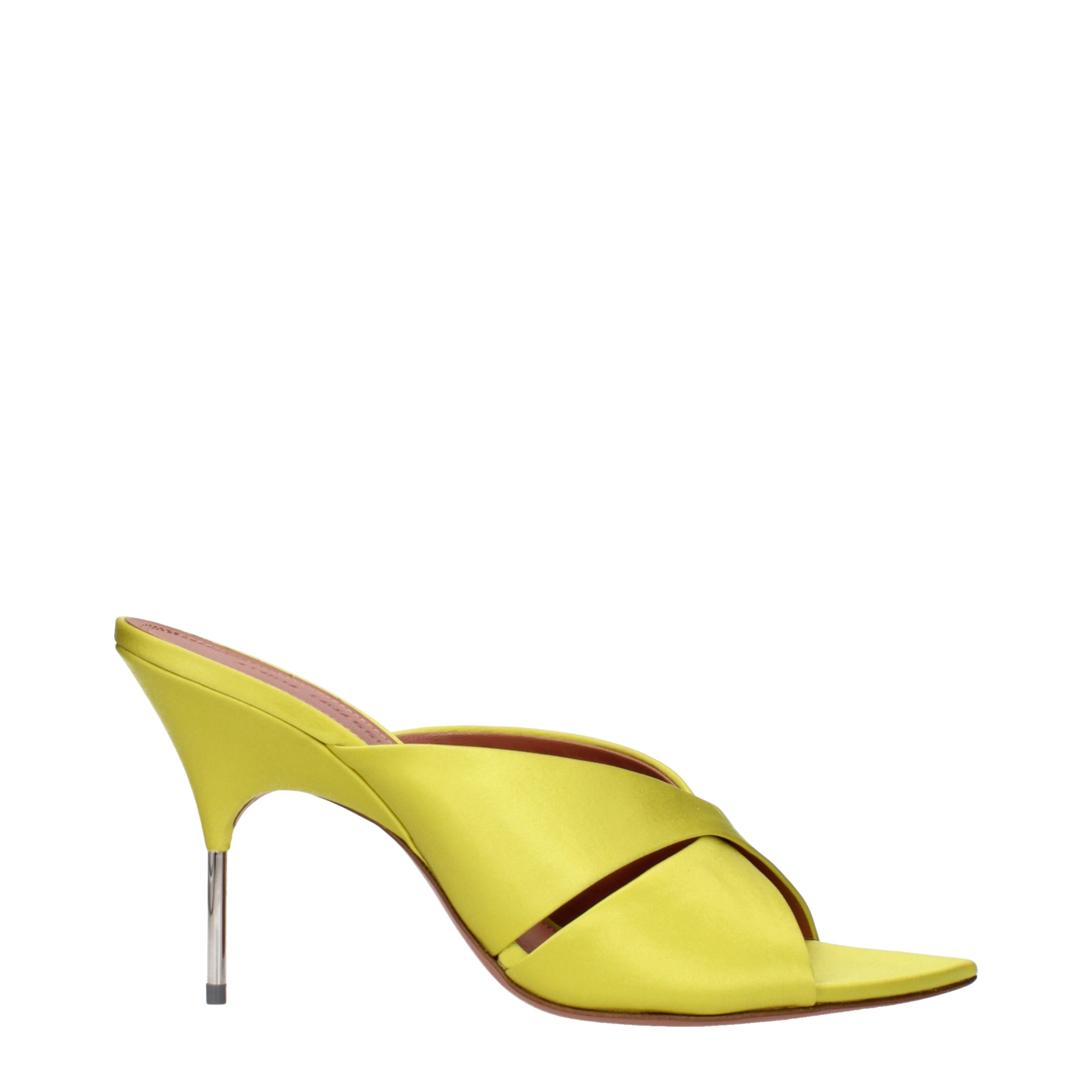 [Amina Muaddi] Sandals SS25 SAMANTHASLIPPER95SATINLIME