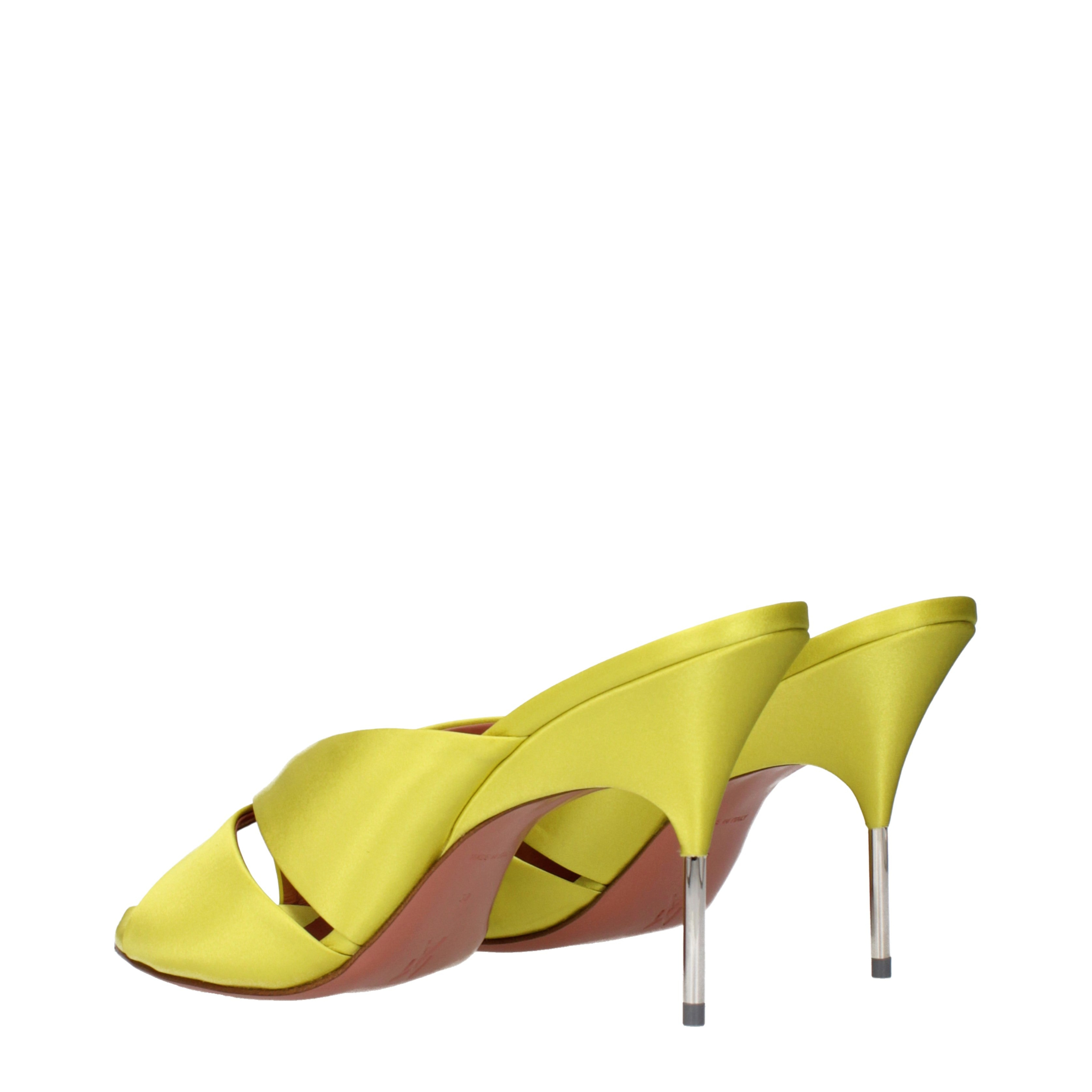 [Amina Muaddi] Sandals SS25 SAMANTHASLIPPER95SATINLIME