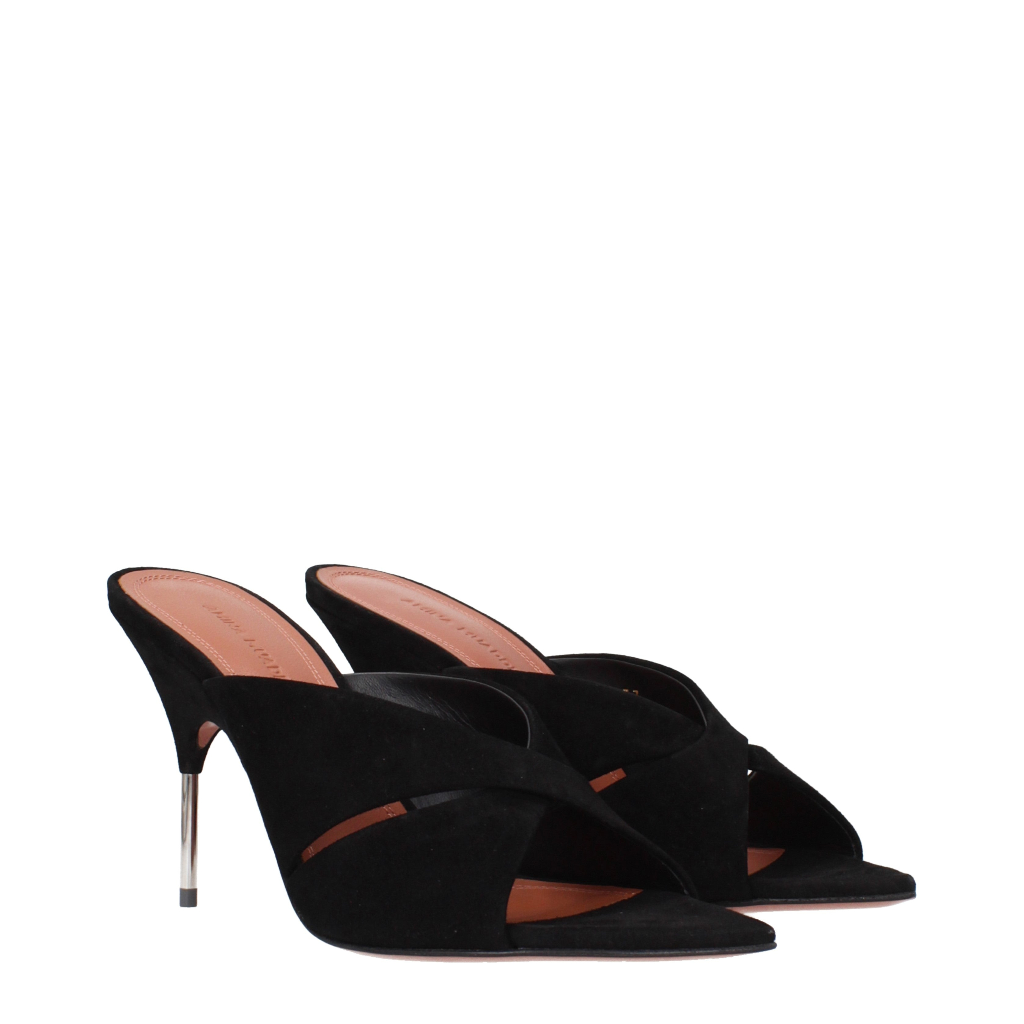 [Amina Muaddi] Sandals SS25 SAMANTHASLIPPER95SUEDEBLACK