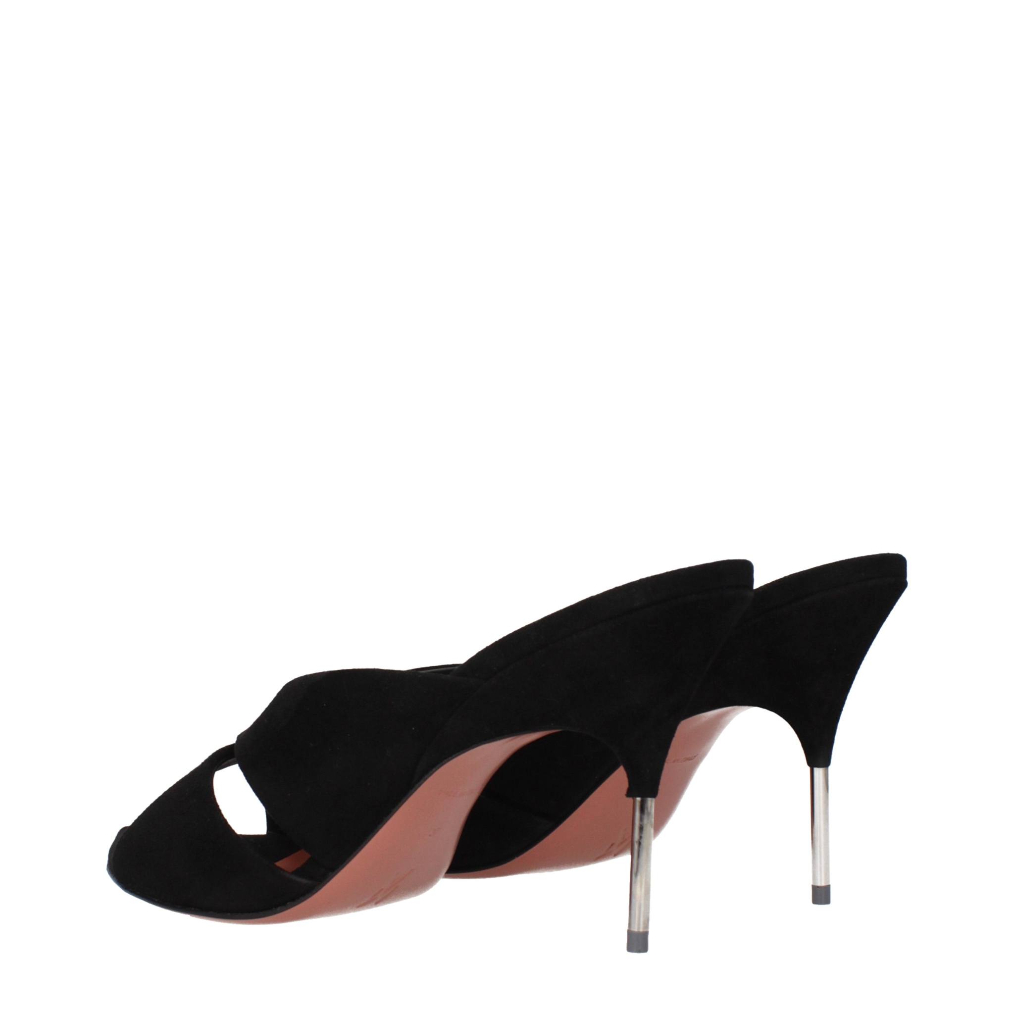 [Amina Muaddi] Sandals SS25 SAMANTHASLIPPER95SUEDEBLACK