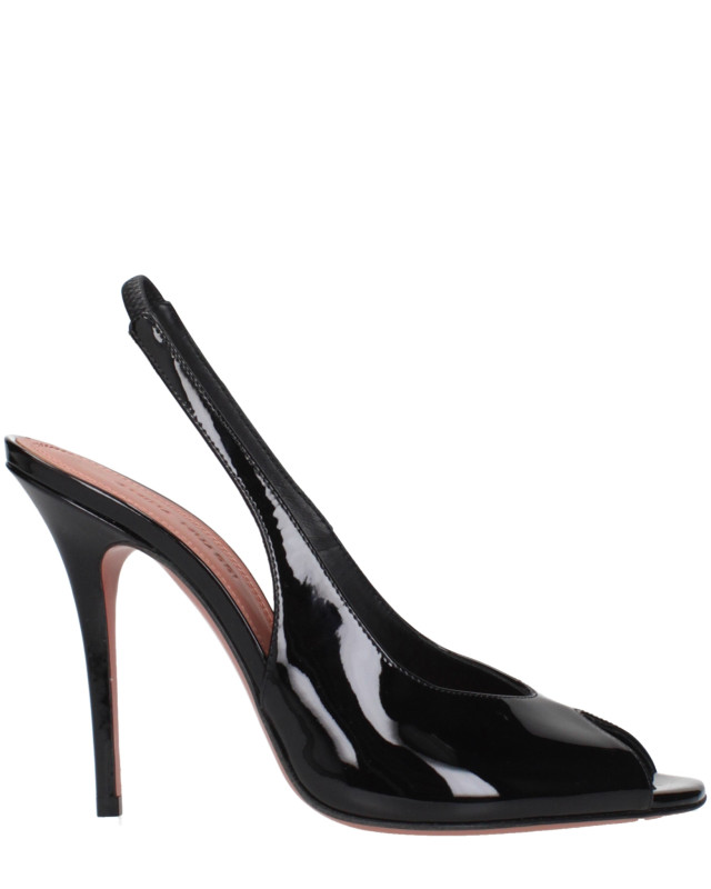 [Amina Muaddi] Sandals SS25 KRISTINASLING105PATENTBLACK