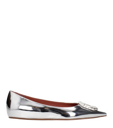 [Amina Muaddi] Flat shoes SS25 CAMELIAFLATMIRRORSILVER