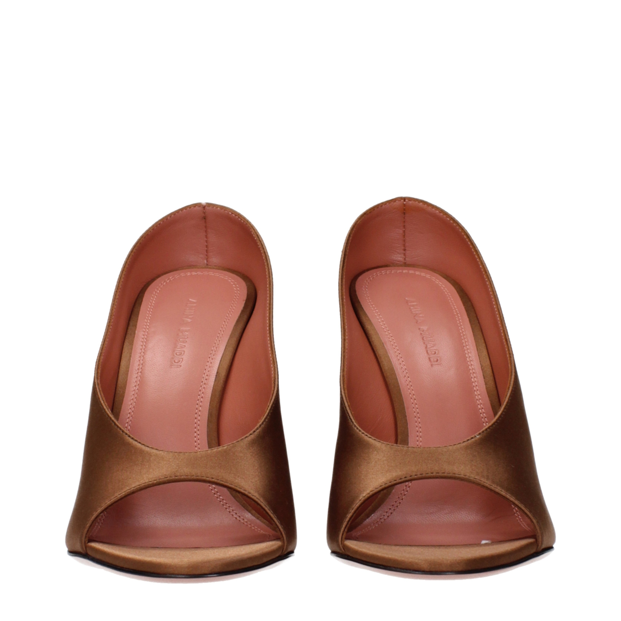 [Amina Muaddi] Pumps SS25 ANOKSLIPPER105SATINMOCHA