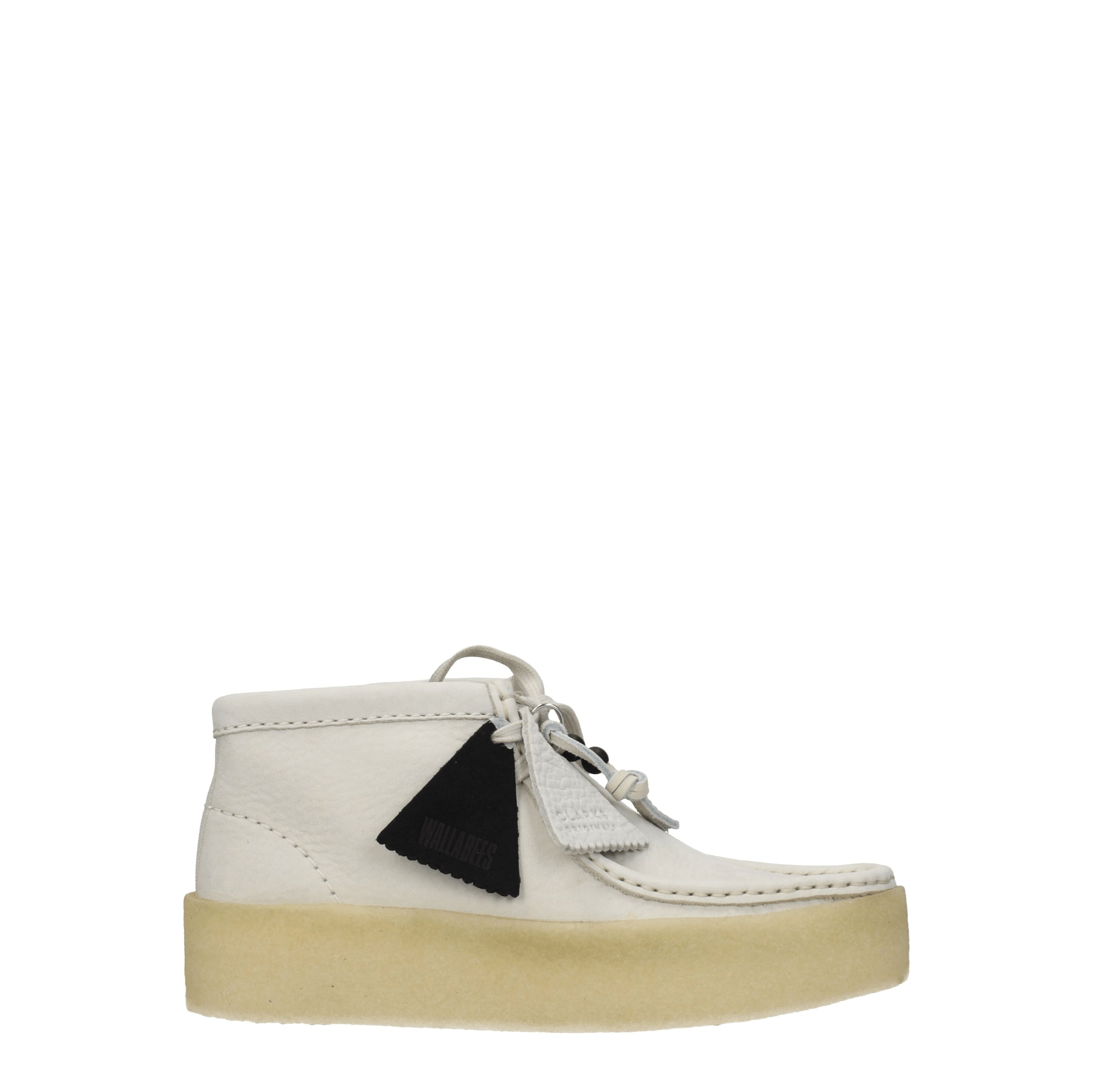 [Clarks] Ankle Boots SS25 WALLABEECUPBTNUBUCKWHITE