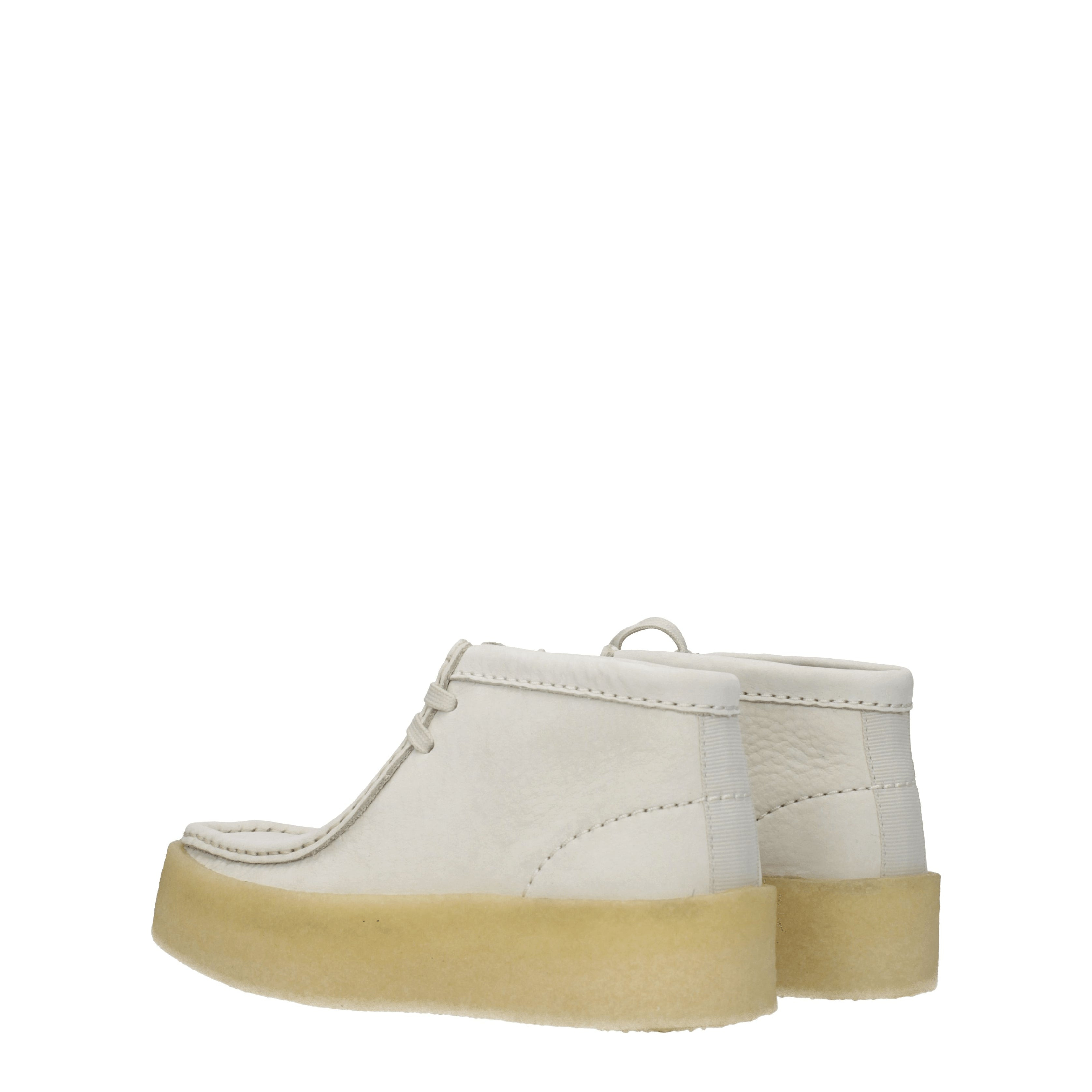[Clarks] Ankle Boots SS25 WALLABEECUPBTNUBUCKWHITE