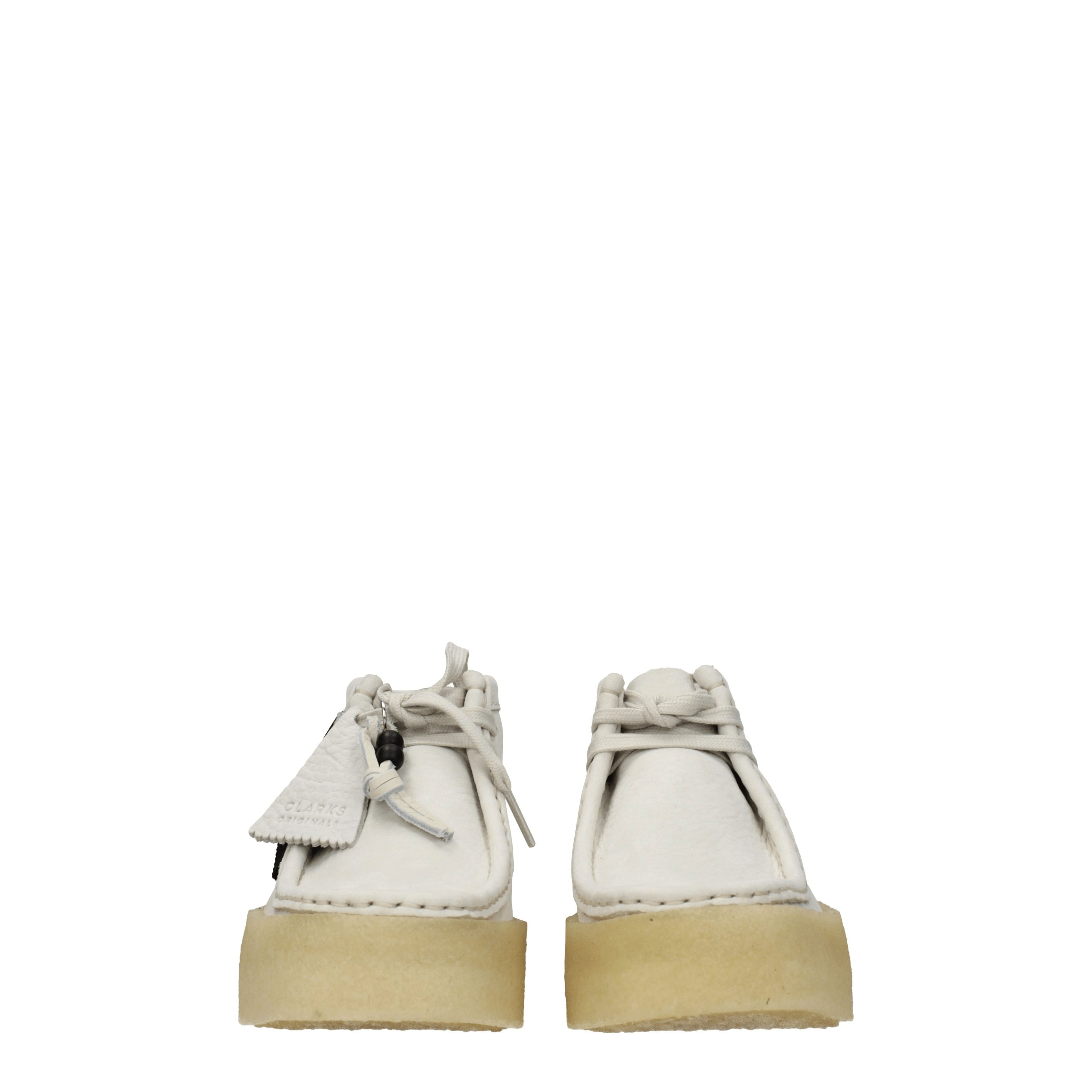 [Clarks] Ankle Boots SS25 WALLABEECUPBTNUBUCKWHITE