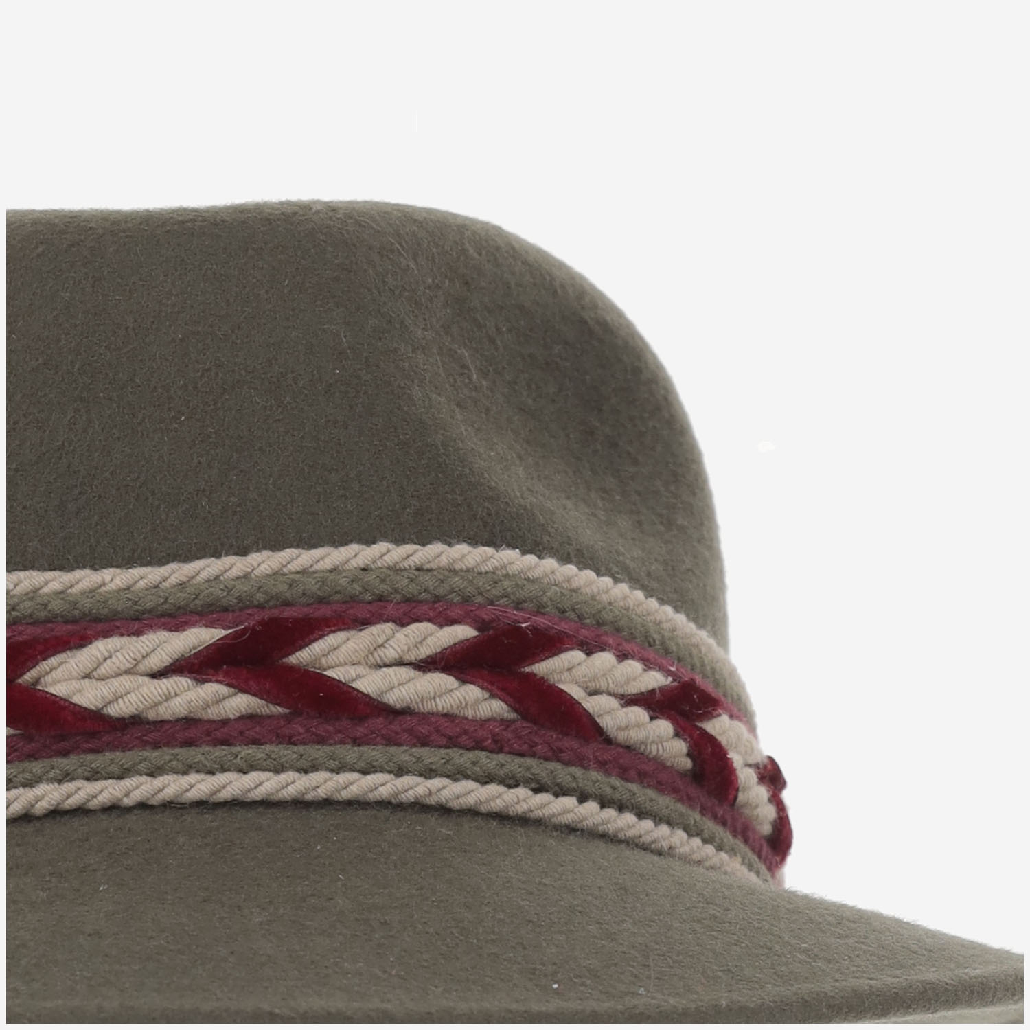 [ALEXIA ALVAREZ DE TOLEDO] Hat FW25 GREENHATBORDEAUXRIBBONNATURAL