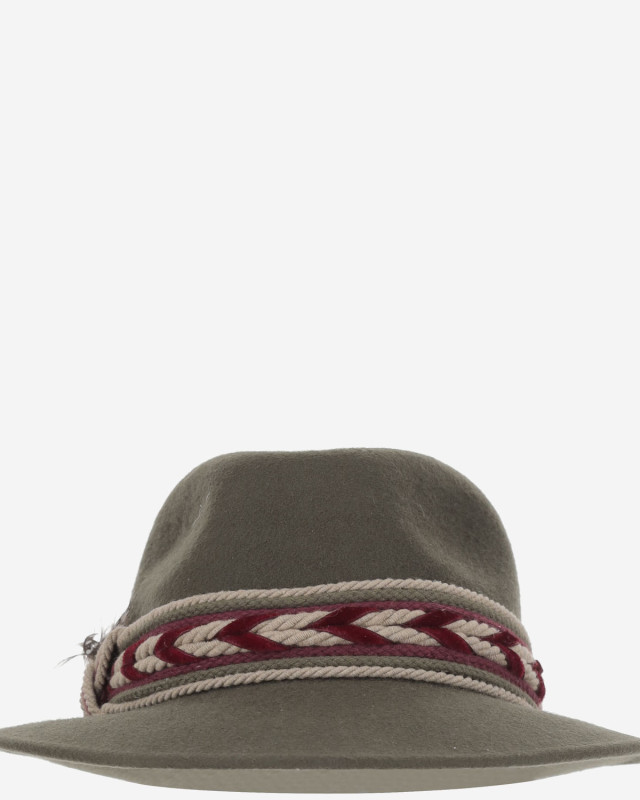 [ALEXIA ALVAREZ DE TOLEDO] Hat FW25 GREENHATBORDEAUXRIBBONNATURAL