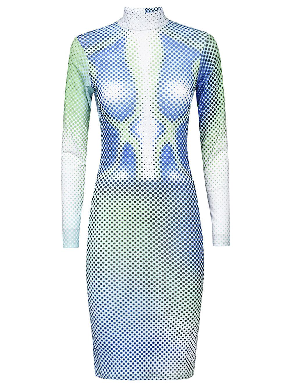 [SINEAD GOREY] Long sleeve dress FW22 656641-99BLUE/WHITE/GREEN