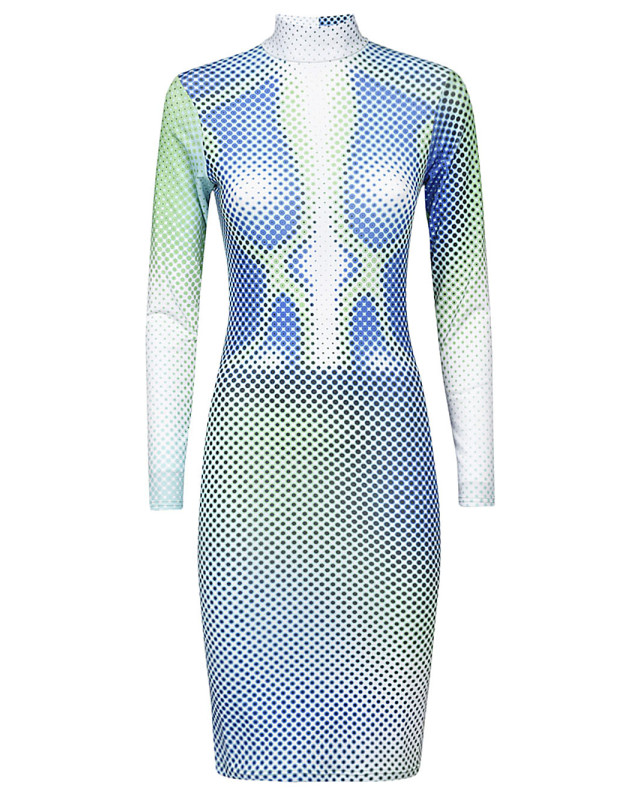 [SINEAD GOREY] Long sleeve dress FW22 656641-99BLUE/WHITE/GREEN