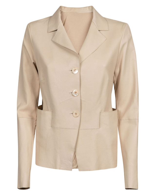[LIVEN] Leather Jacket SS22 LIV823P0880CREAM
