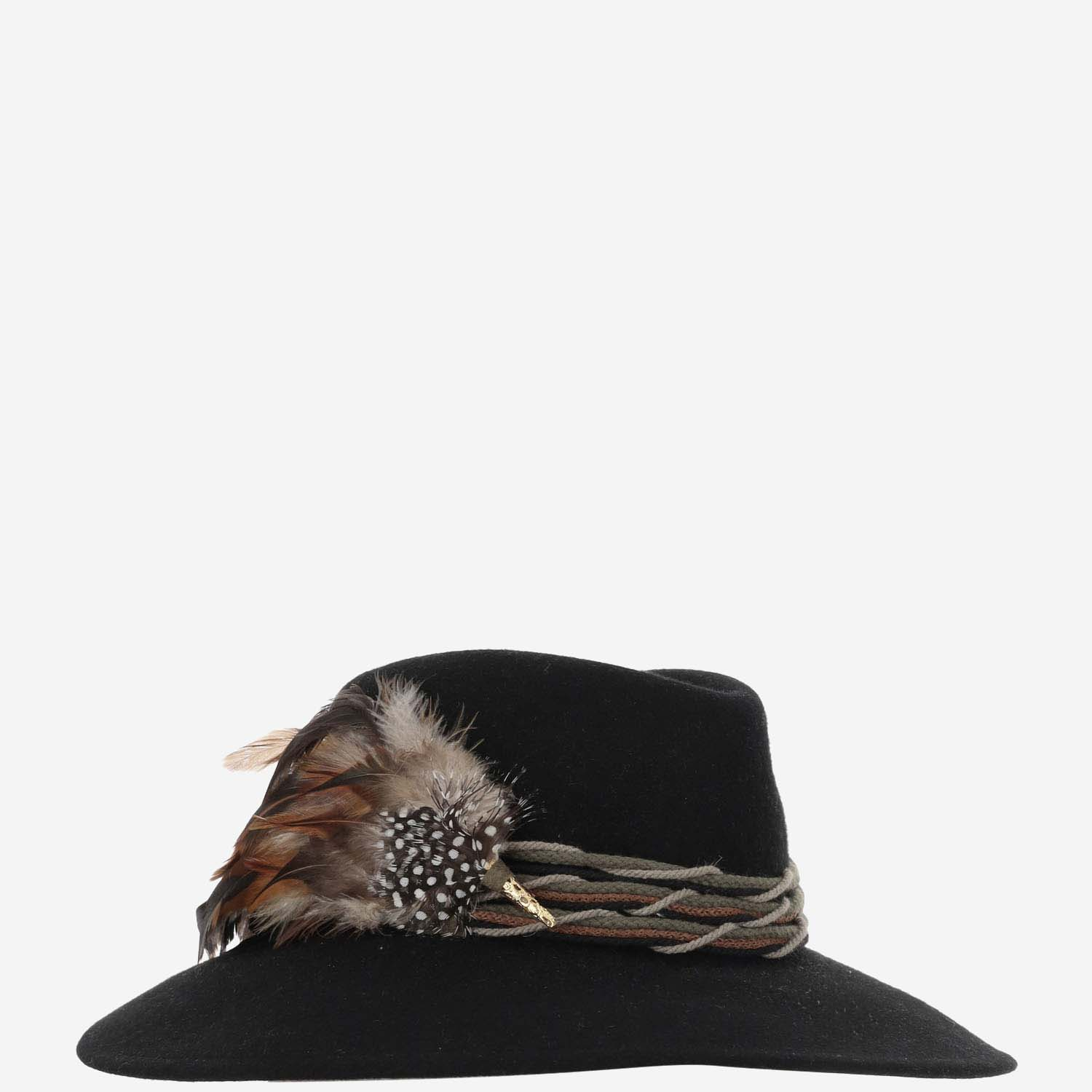 [ALEXIA ALVAREZ DE TOLEDO] Hat FW24 BACKXLHATWITHFEATHERSNRBLACK