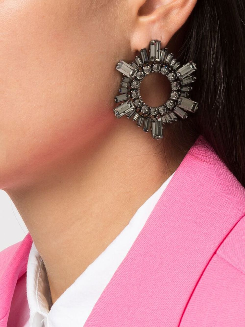 [Amina Muaddi] Earring SS22 MINIBEGUMCRYSTALBLACK&ANTIQUE
