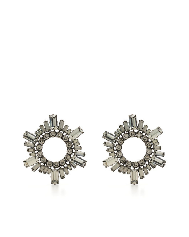 [Amina Muaddi] Earring SS22 MINIBEGUMCRYSTALBLACK&ANTIQUE