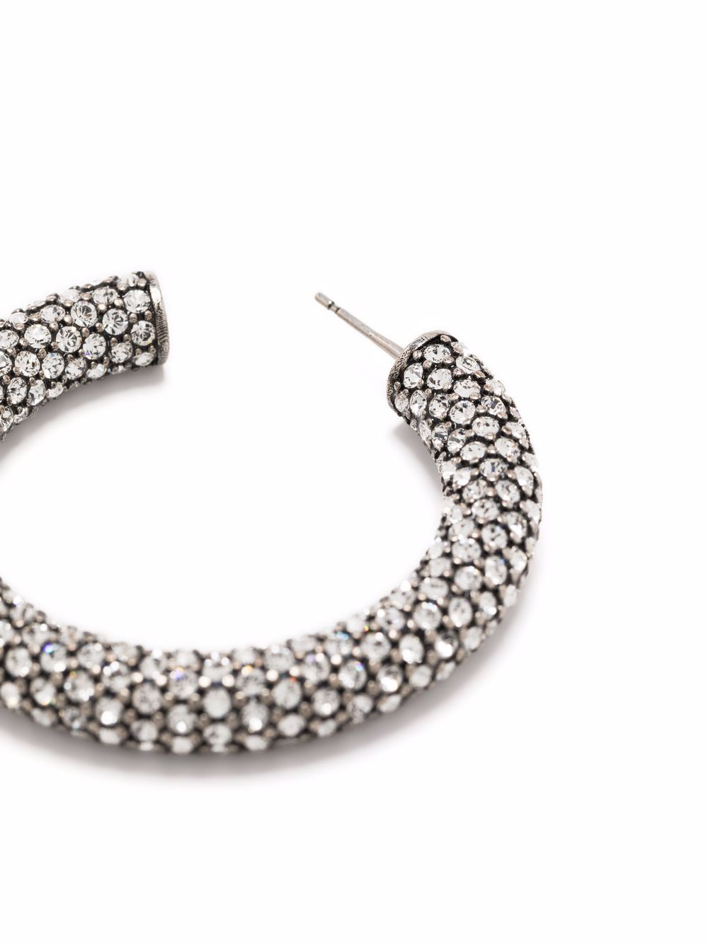 [Amina Muaddi] Earring FW21 CAMERONHOOPBIGWHITE&SILVER
