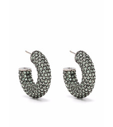 [Amina Muaddi] Earring FW21 CAMERONHOOPSMALLCHRISOLITE&SILVER