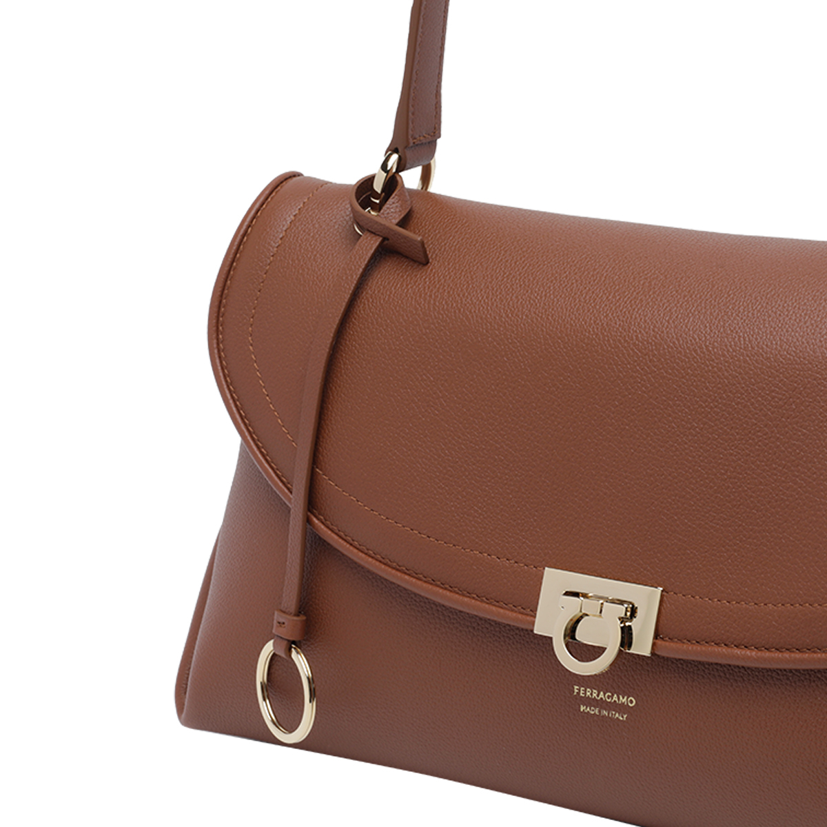 [Salvatore Ferragamo] Shoulder bag FW26 79652021A869COGNAC/TESTA DI MORO