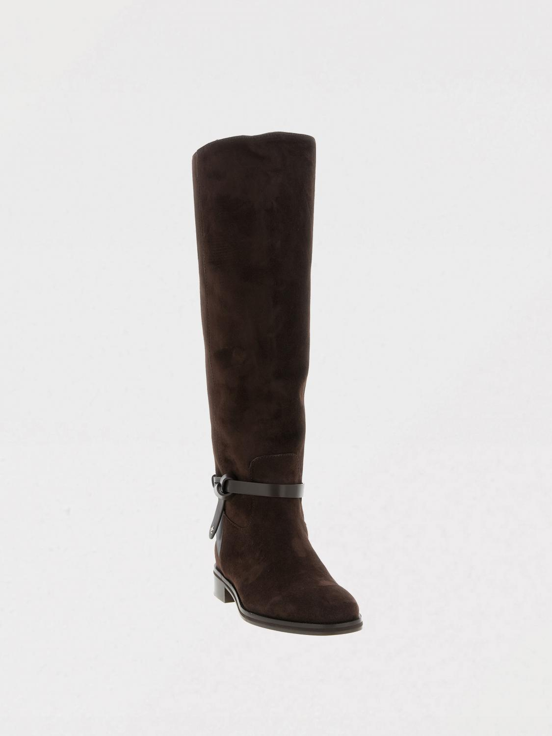 [Jimmy Choo] Long Boots FW25 LAWTONKBFLATALR CHOCOLATE