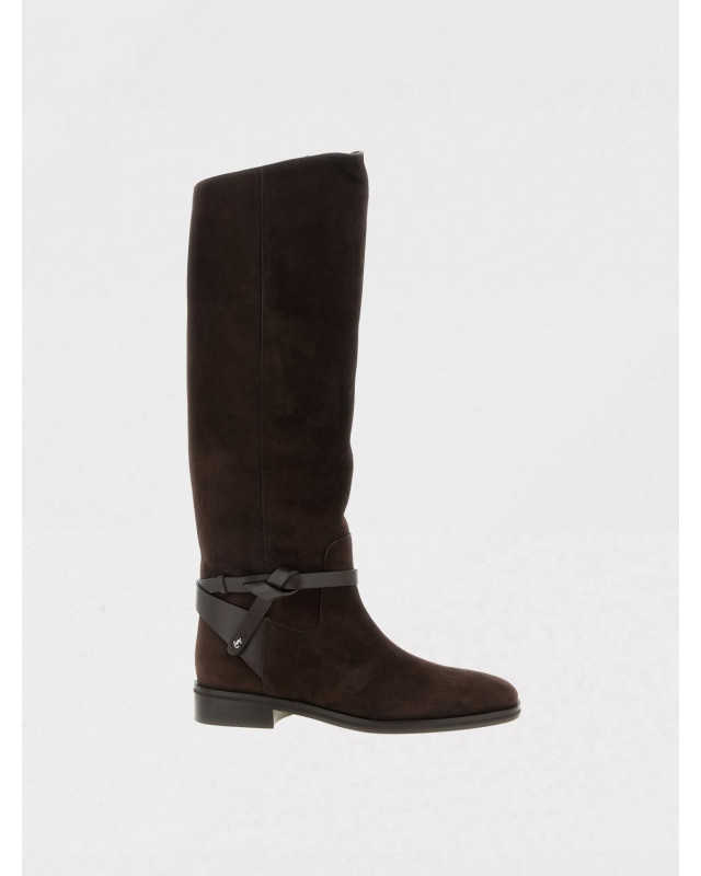 [Jimmy Choo] Long Boots FW25 LAWTONKBFLATALR CHOCOLATE