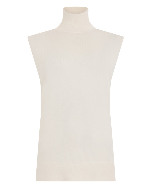 High collar sleeveless sweater