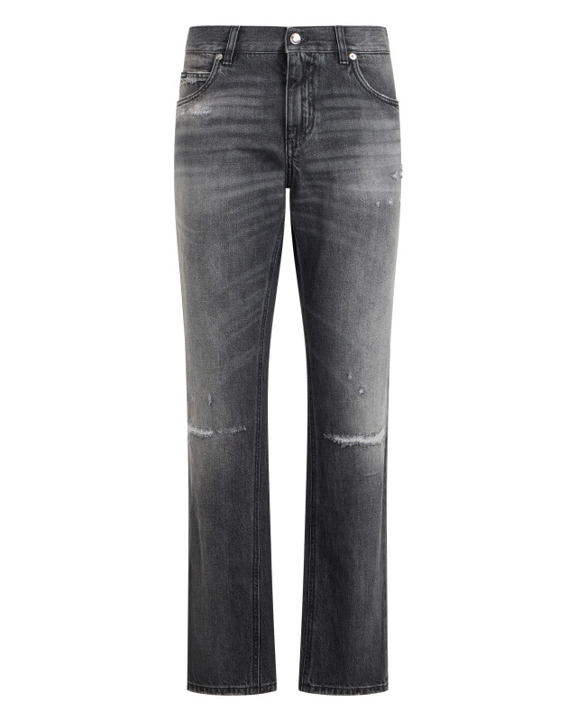 Straight Jeans in Faded Denim