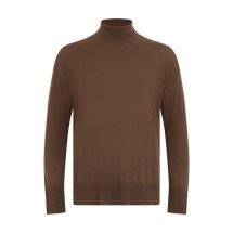 High collar sweater in wool