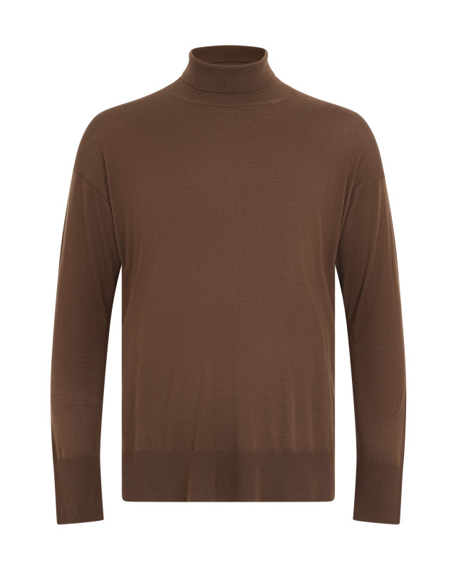 High collar sweater in wool