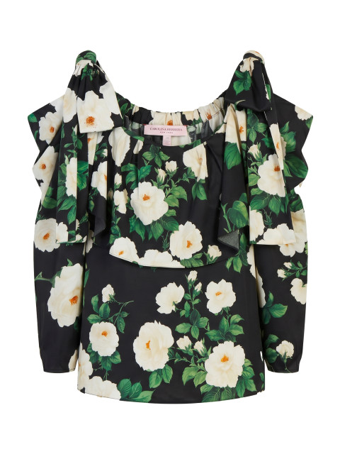 Floral Top with Wide Sleeves