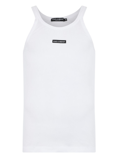 Ribbed tank top with logo