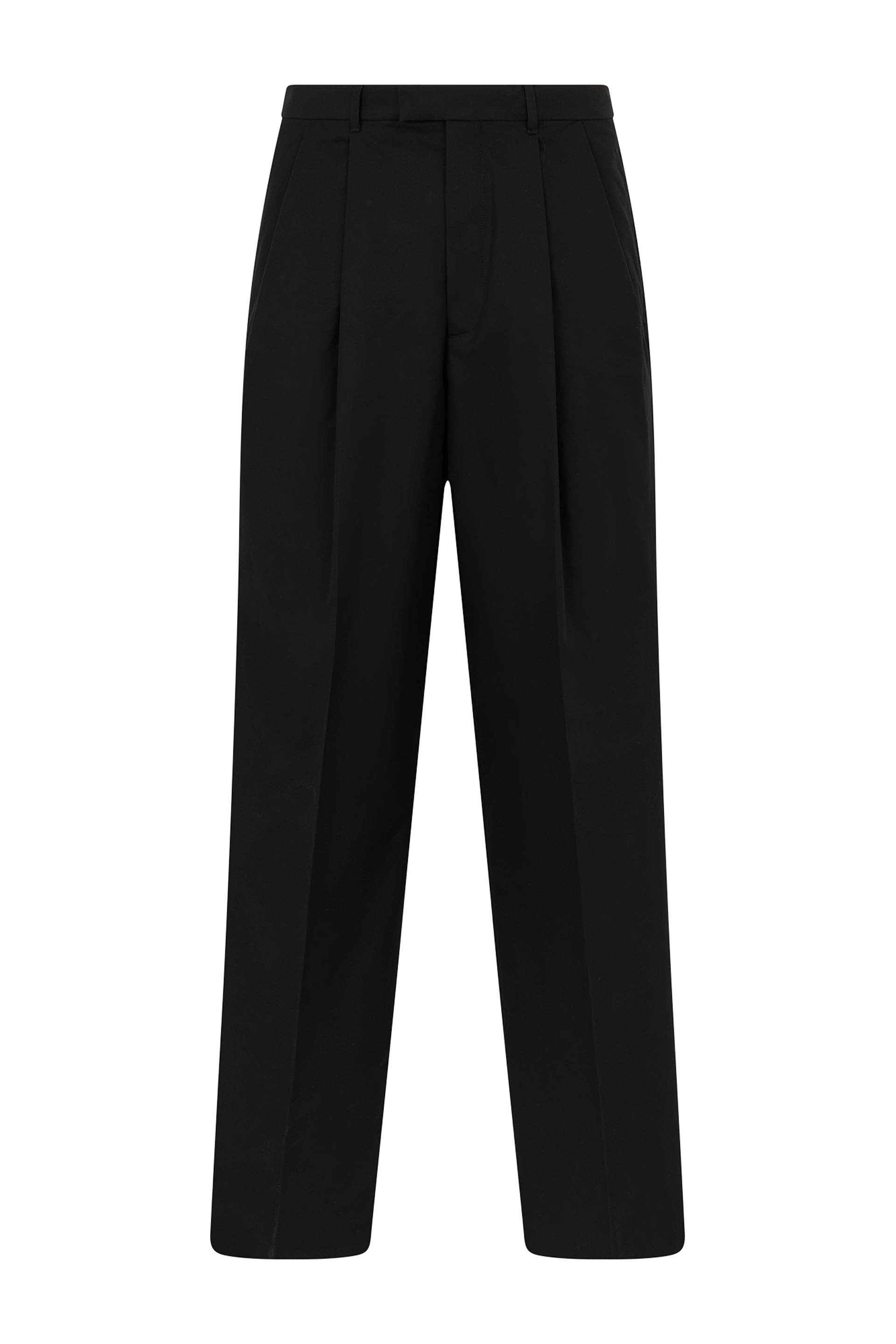 Pants with double pleats in poplin