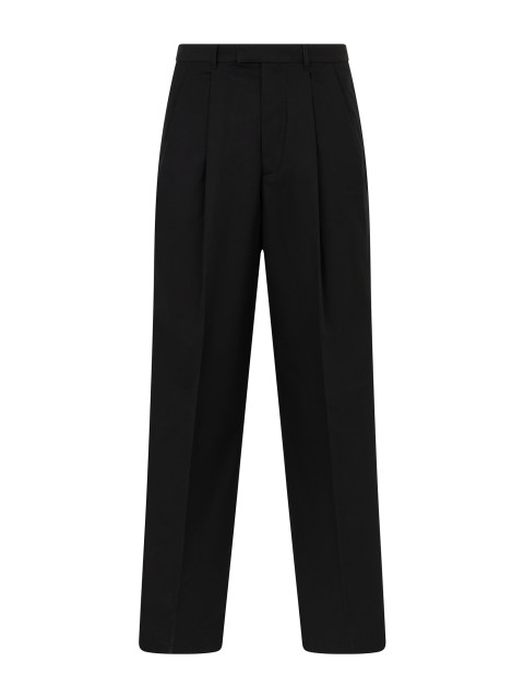 Pants with double pleats in poplin