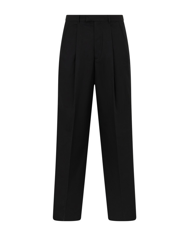 Pants with double pleats in poplin