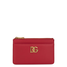 Leather card holder with zip